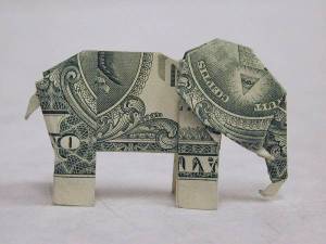 folded paper elephant